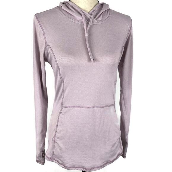 RBX Performance Pink Purple Micro Striped Hooded Athletic Top Womens Sz Small - Picture 1 of 11